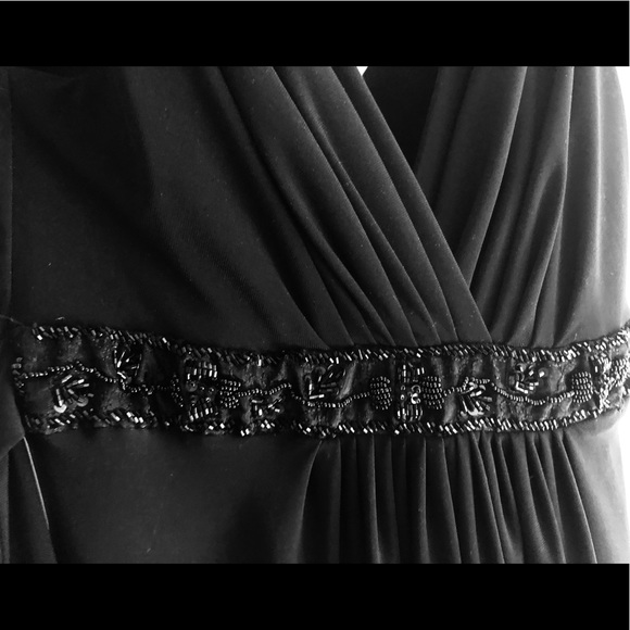 Windsor Beaded Waist Party Cocktails Dress 1/2 Black Tie Embellished Stretchy - Picture 10 of 15